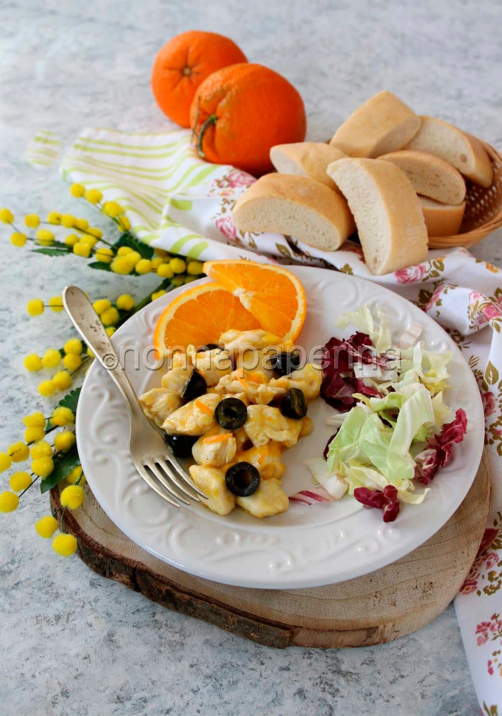 Pollo all’arancia e olive