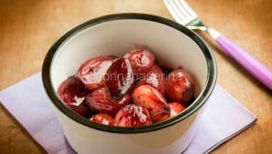 Scalogni glassati al vino rosso