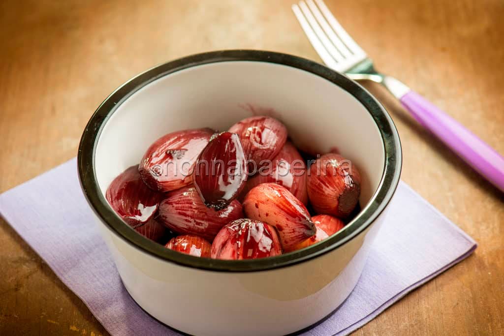 Scalogni glassati al vino rosso