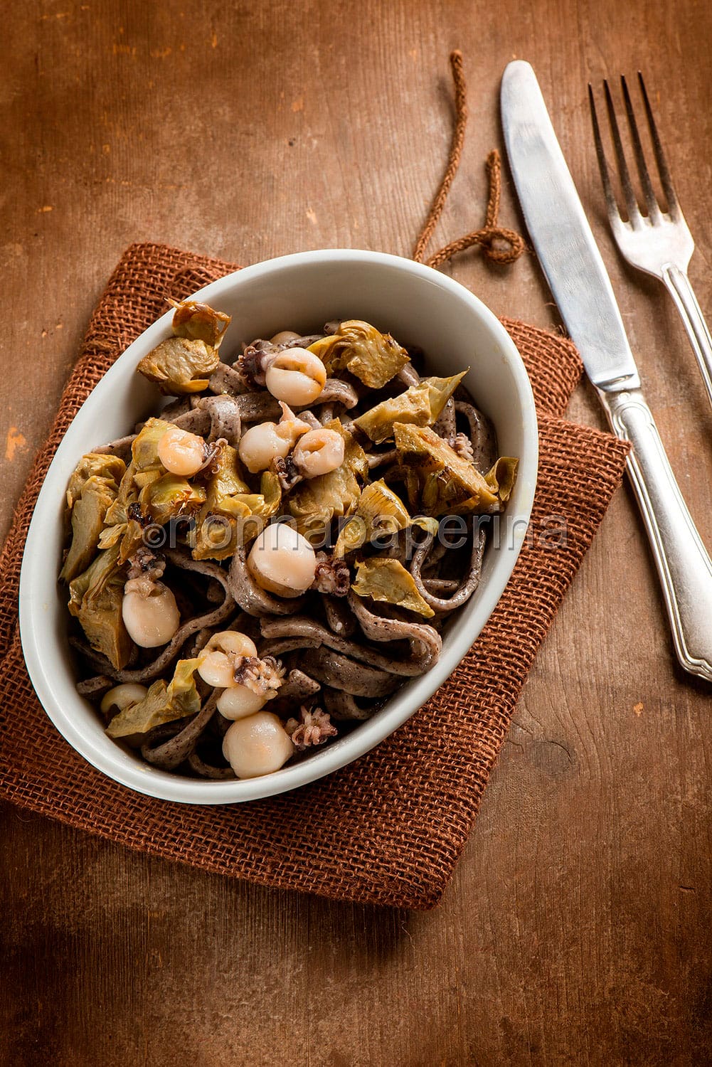 Tagliatelle di grano saraceno con seppioline