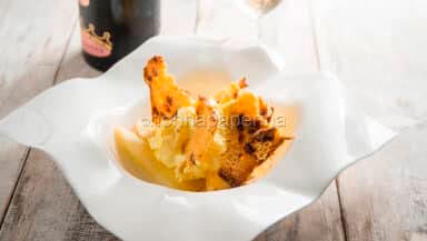 Crostino di panettone con crema