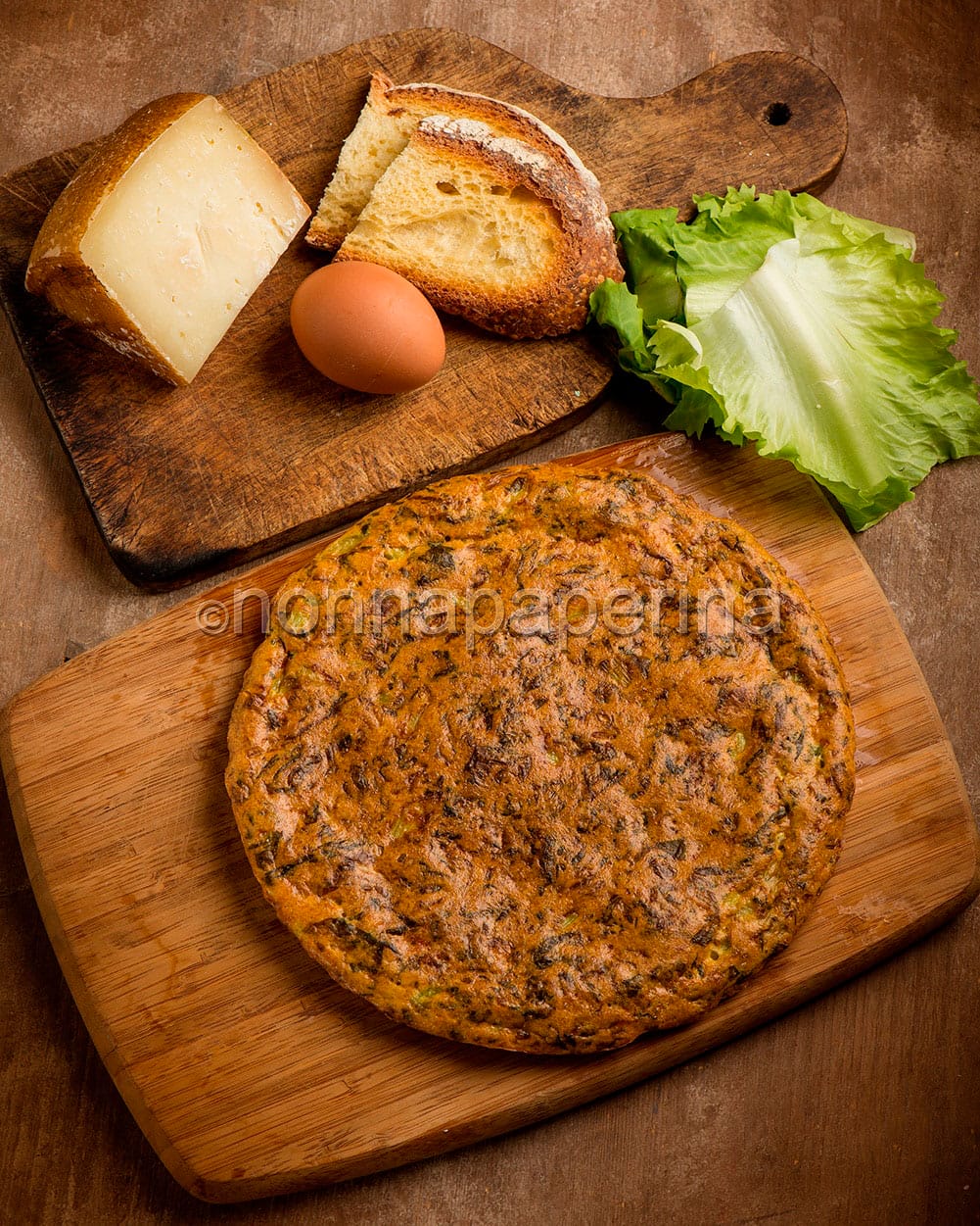 Frittata di scarola e pecorino Frittata di scarola e pecorino