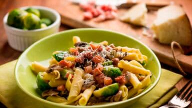 Garganelli con cavoletti di Bruxelles