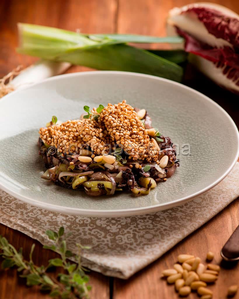 Trota impanata con quinoa soffiata