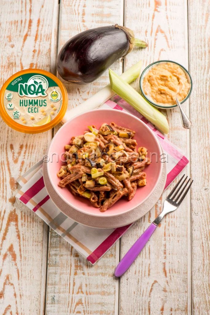 Caserecce melanzane hummus ceci Caserecce melanzane hummus ceci