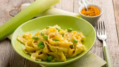 Reginette con crema di porri