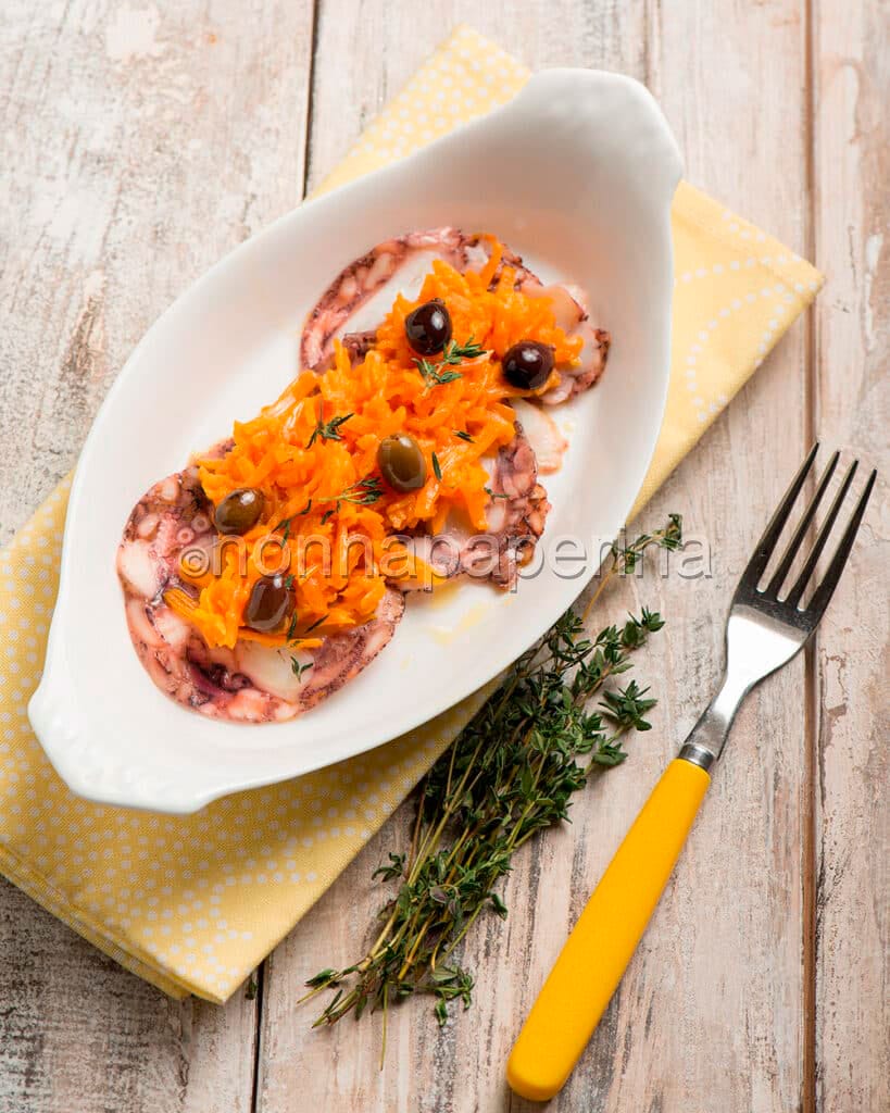 Carpaccio di polpo con patate Carpaccio di polpo con patate