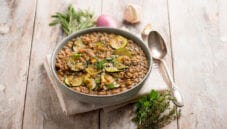 Lenticchie e zucchine aromatizzate