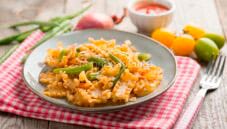 Mafalde con pomodorini e fagiolini, un primo leggero