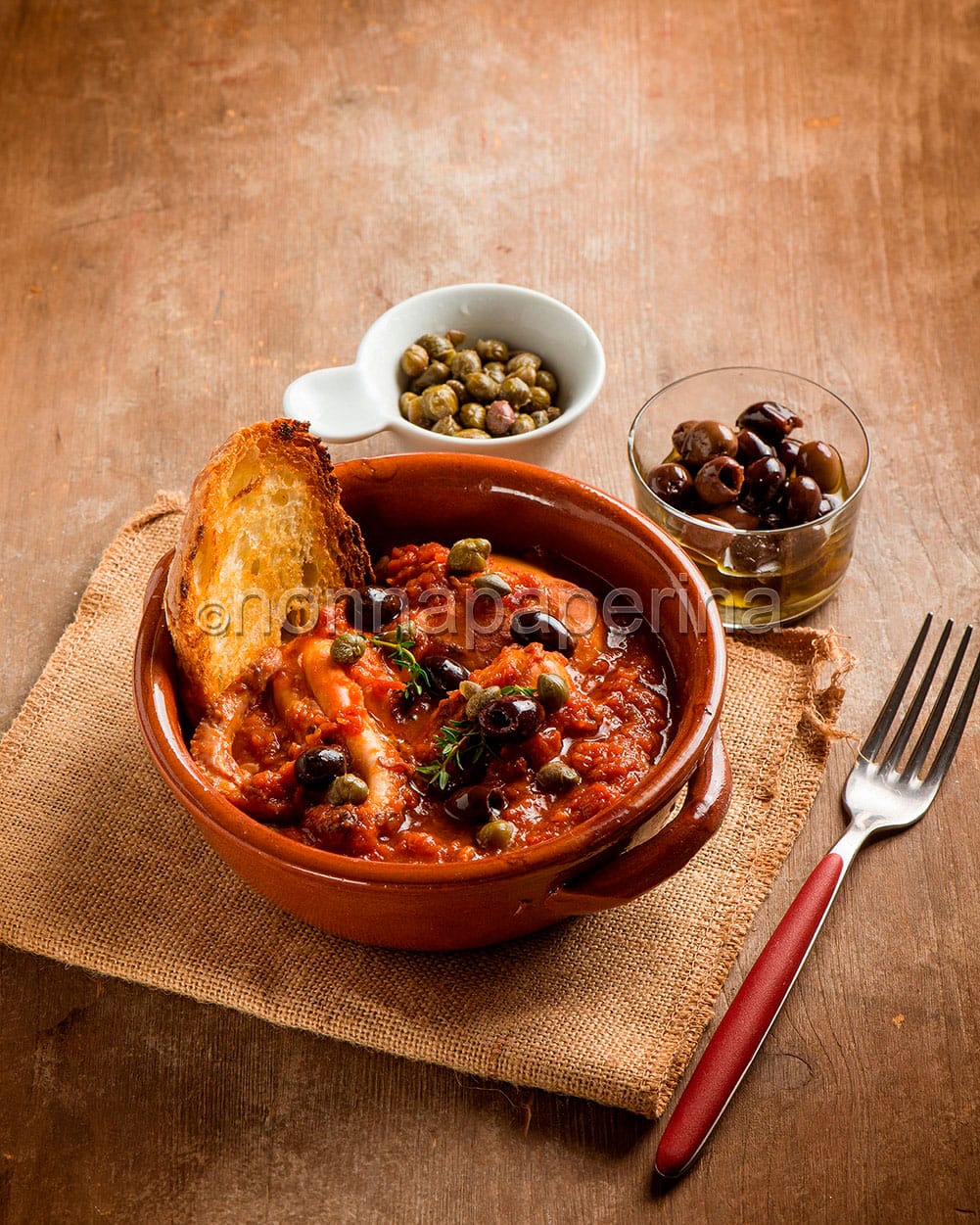 Moscardini in umido con olive