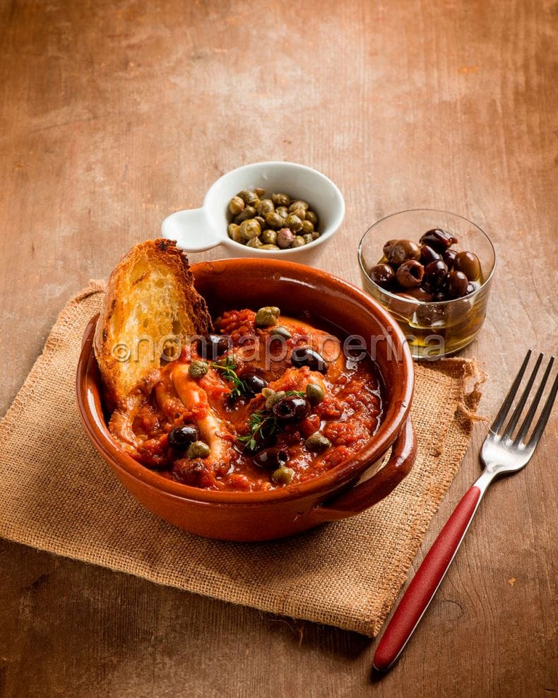 Moscardini in umido con olive Moscardini in umido con olive