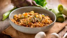 Riso croccante alle verdure