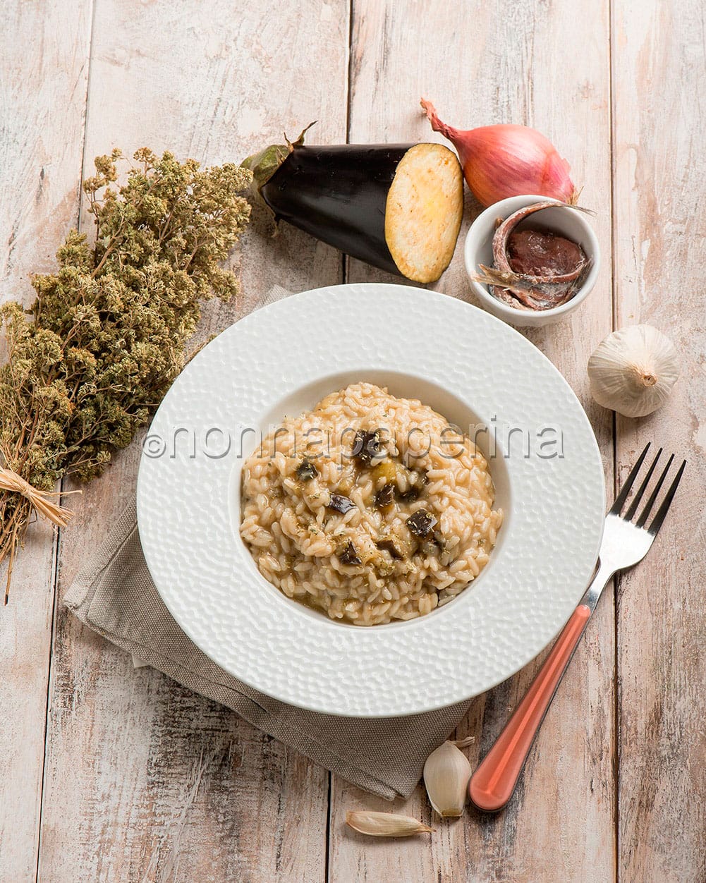 Risotto con melanzane