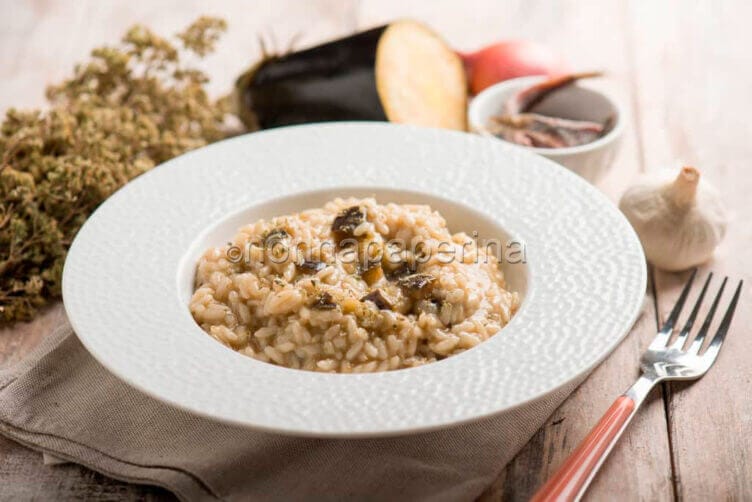 Risotto con melanzane