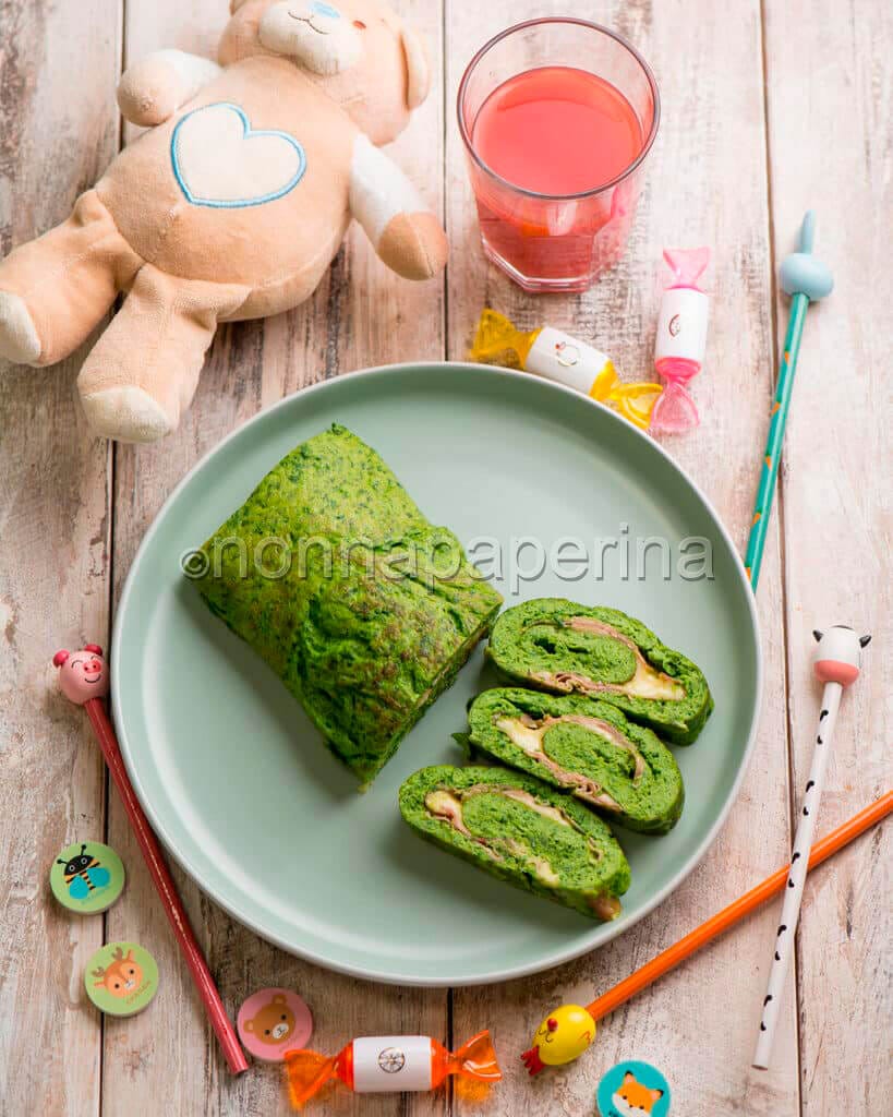 Rotolo di frittata verde Rotolo di frittata verde