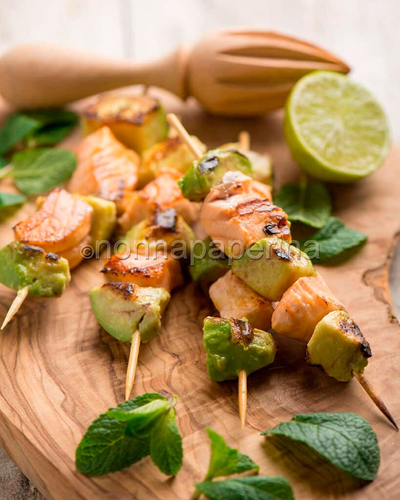 Satay di salmone e avocado