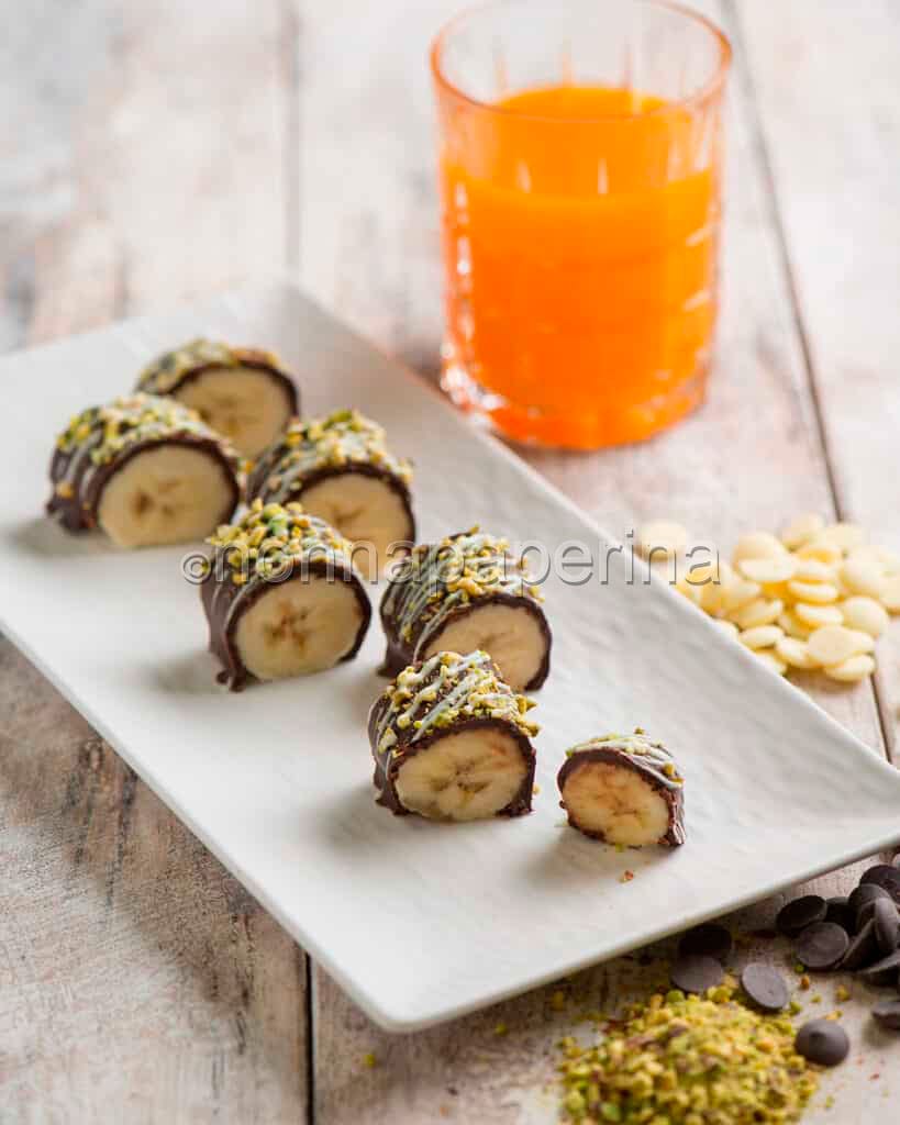 Sushi alla banana e cioccolato Sushi alla banana e cioccolato