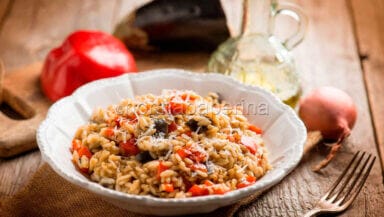 risotto peperoni e melanzane