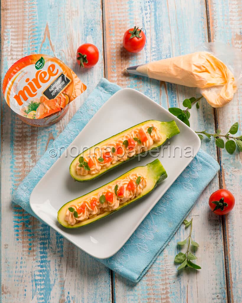 Zucchine ripiene con crema Miree