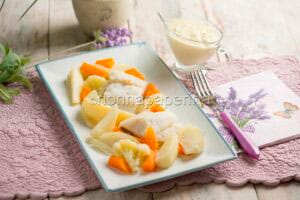 Aioli con pesce e verdure