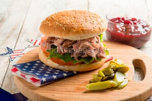 Hamburger con pulled pork