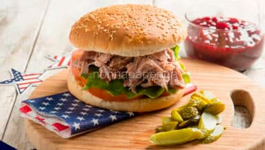 Hamburger con pulled pork