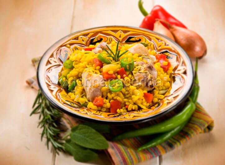 paella di orzo e pollo paella di orzo e pollo