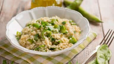 Risotto di bucce di fave e patate