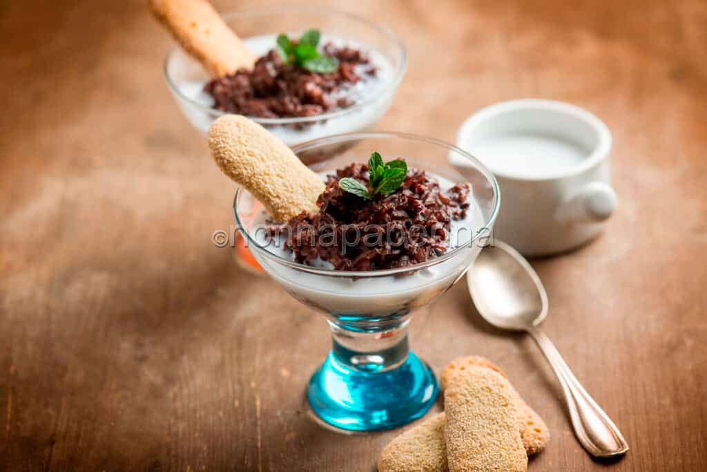 Budino di riso nero alla vaniglia
