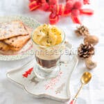 Coffee with vanilla mousse, a special dessert