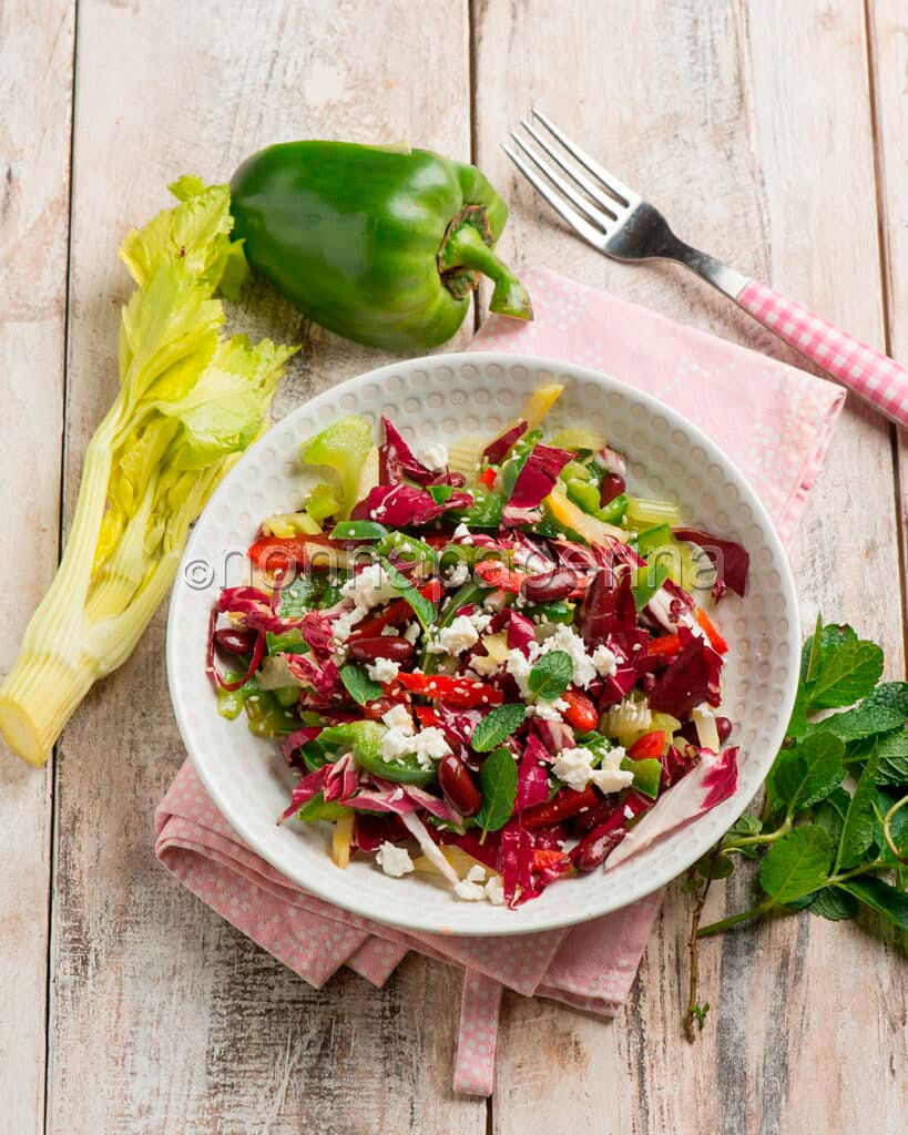 Insalata di fagioli con radicchio