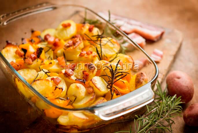 Patate rosse con pancetta