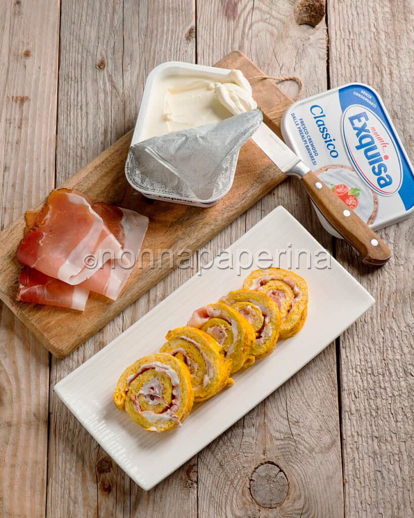 Rotolo di frittata con zucca e curcuma