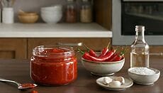 Salsa sriracha fatta in casa in vasetto