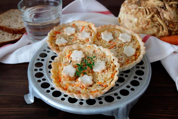 tartellette alle carote sedano rapa timo