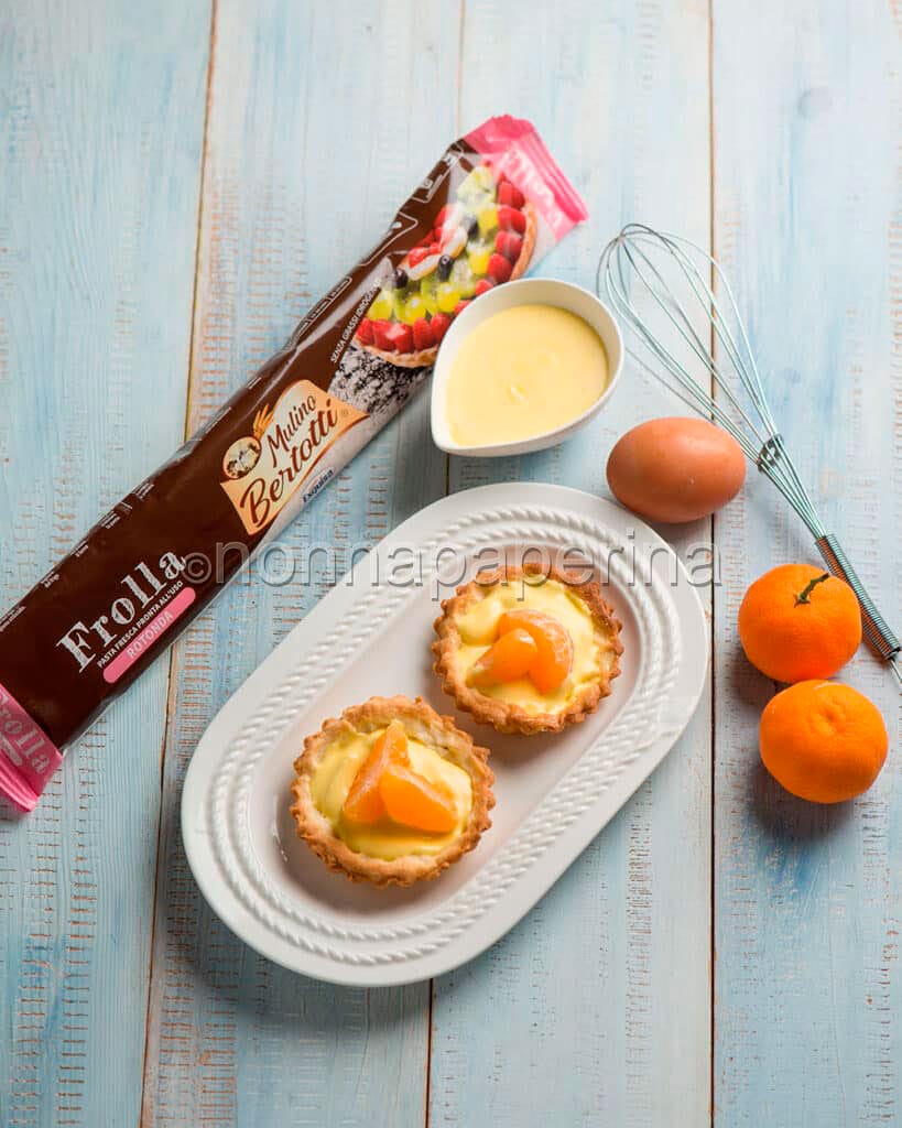 Crostatine alla crema e mandarino