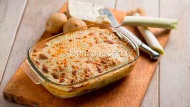 Lasagnette con porri e gorgonzola