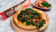 Pizza con salsiccia e cime di rapa, davvero ottima