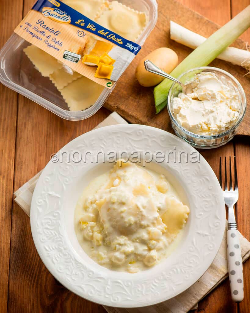 Ravioli con porro e patate