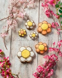 Biscotti decorati con pasta di zucchero fiori