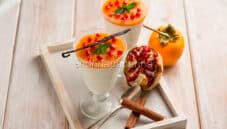 Bavarese di cachi e melagrana, una variante fruttata