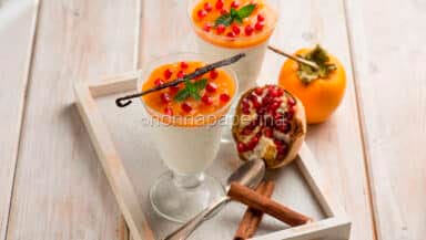 Bavarese di cachi e melagrana