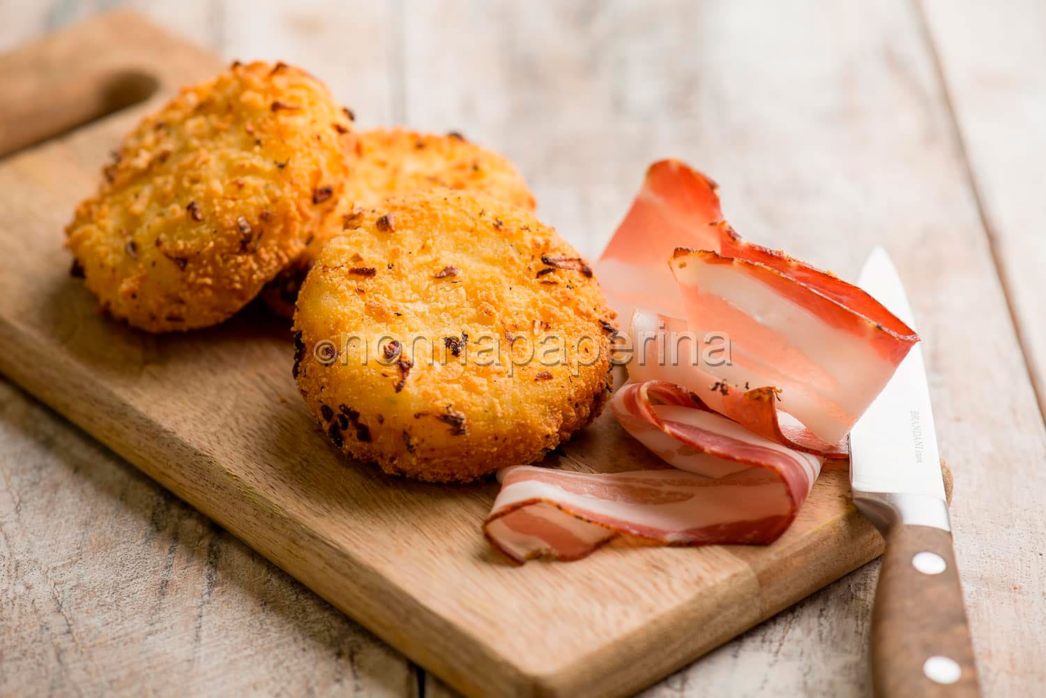 Polpette con patate e pancetta
