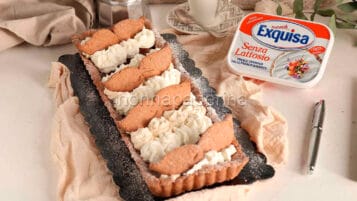 Crostata con cioccolato e crema di formaggio