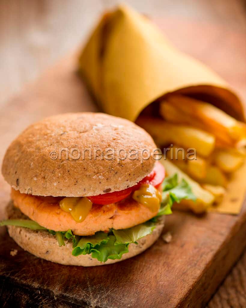 Hamburger di trota salmonata Hamburger di trota salmonata