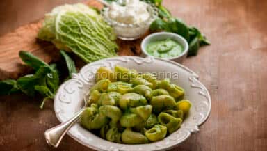 Pipe con crema di verza