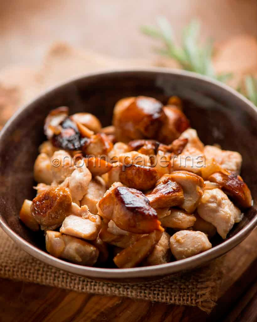 Pollo con funghi porcini