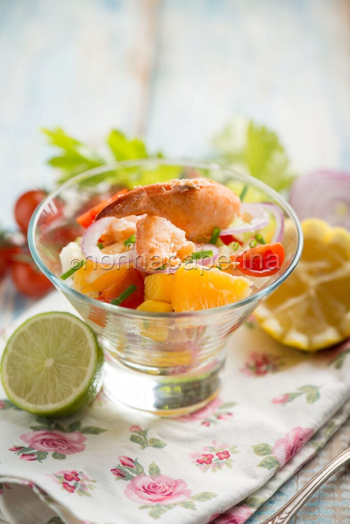 Insalata con astice e mango Insalata con astice e mango