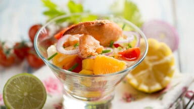Insalata con astice e mango