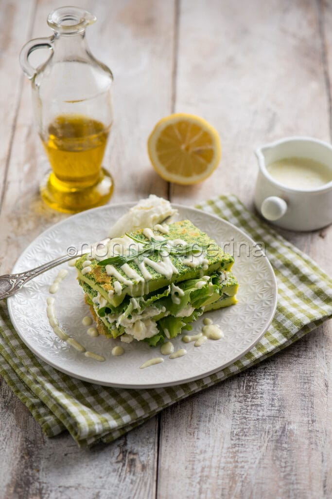 Millefoglie di frittata con formaggio di capra